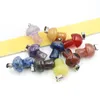 Natursten snidad 20mm svamp charms roskvart ametyst agat opal crystal tiger eye handhänge för diy smycken tillverkning halsband