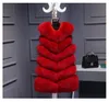 women's Fur & Faux Savabien Luxury Plus Size Vest Women Sleeveless Long Furry Gilet Winter Jacket Veste Femme Pink Vests I7l9#