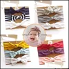 Hair Accessories Baby Girl Bowknot Opaska na głowę Dzieci Bunny Ear Band Birthday Prezent Stripe 3pcs/Set Pałące MXHOME DREAVE DELIVE MXHOME DHTDL