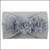 Accessoires de cheveux Europe Mode Infantile Bébé Nylon Bandeau Fleurs Enfants Large Bande Élastique Enfants Princesse Chapeaux Accessoire Mxhome Dhiod