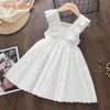 Bear Leader Kids Girls Dresses 2022 New Summer Lace Princess Dresses Children Solid color Clothing Baby Wedding Party Vestidos Y220819