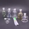 5pcs Set Narguilé Mini Bong En Verre Tuyaux D'eau Recycleur En Verre Enivrant Fumer Cendrier Bongs Tuyau Émoussé Plate-forme D'huile À Main avec Tuyau Et Tuyau De Brûleur À Huile En Verre Mâle De 10 Mm