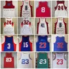 2004 Vince East 3 Allen Iverson 2006 West 8 maglie 2007 Dirk Nowitzki 2009 Sha 1993 blu retrò 1996 1989 2003 Mens Basketball Vintage Stitc