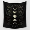 Moon Phase Flower Carpet Boho Decor Wall Tapestries Room Black Psychedelic Hanging Art Home Decoration J220804