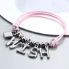 Bangle Designer Jewelry Fashion Women Titanium Steel Silver Color Little Star Bead Heart Lock Key Un 50 Weave Black Red Cotton Rope Armband Party Gift