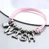 Bracelet Designer Bijoux Mode Femmes Titane Acier Argent Couleur Petite Étoile Perle Coeur Serrure Clé Un 50 Armure Noir Rouge Coton Corde Bracelet Cadeau De Fête