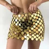 IngeSight.Z Shiny Plastics Sequins Belly Chain Skirt for Women Sexy Party Waist Dress Body jewelry Rave Festival Clothing 220819