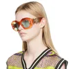 夏サングラス男性女性ユニセックスファッションメガネ 4424U 黒グレー不規則な特大女性サングラスデザイン UV400