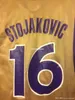 Pas cher en gros Peja Stojakovic Jersey Hommes Nwt Nouveau Bibby Gold # 16 T-shirt gilet Maillots de basket-ball cousus Ncaa