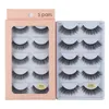 Newest Lovely Natural 5 Pairs Thick False Eyelashes Set Soft & Vivid Messy Crisscross Hand Made Reusable Multilayer 3D Mink Fake Lashes Extensions