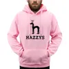 Hazzysレター印刷されたパーカーの男性ポストモダンゴシックスタイルスウェットシャツファッションカジュアルストリートウェアフリースポケット新しいフード付き男性