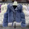 Genuine Fox Fur Coat Designer Roupas Mulheres Jaquetas Mulheres Casacos De Peles Reais Com Raposas Inverno Moda Motocycle Estilo Jaqueta De Couro Mulher Na Moda Sobretudos Whn2