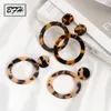 Bengelen kroonluchter mode Koreaanse verklaring goud lange luipaard print acryl ronde druppel oorbellen voor vrouwen geometrisch benges earring sieraden