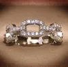 An￩is de grife de marca de moda quente para mulheres que brilham j￳ias de anel de cristal com pedra de diamante CZ