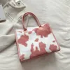 Evening Bags Women Winter Plush Shoulder Tote Bag Fashion Leopard Cow Print Fluffy Handbag Female Warm Large Shopper Messenger 2022Evening