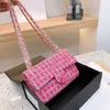 Abendtaschen Top Mode Frauen Handtasche Luxusdesigner Ledertaschen Hochwertige Wolle gesteppte Doppelklappe -Ketten -Umhängetasche 25 cm Frühling und Herbst Neue Handtasche Cr Cr