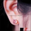 Stud New High Quality Jewelry Fashion Ladies Earrings Pink Hibiscus Stone Cute Cat Girl Gifts Drop Delivery 2021 Dhseller2010 Dh35S