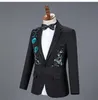 men's Suits & Blazers Chinese Style Men Business Casual Slim Suit Sets Fashion Sequin Tuxedo Singer Host Concert Stage Outfits Wedding Party H8vS#