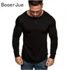 T-shirts pour hommes Marque Hommes Casual Wild Solid Color T-shirt Homme Mode Manches Longues O Cou Slim Tops Respirants Pour Un Usage Quotidien Punk Clot