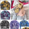 CAPS HATS EUROPE SPARDSBABY HAT KNOT Vintage Flower Printed Headwear Child Toddler Kids Beanies Turban Donuts Florals Child MxHome Dhe6n