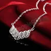 925 sterling Silver AAA Zircon Necklace for Women Man Fashion حفل زفاف الحفلات السحر