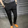 Herenpakken Blazers Solid Men Business broek Pak Pantaloni Uomo Casual Black Navy Office Slim Fit Casualmen's