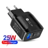 25W Schnellladegerät Quick Charge PD QC 3.0 Typ C Schnelllade-USB-Ladegeräte für iPhone 14 13 12 Pro Max Samsung Xiaomi