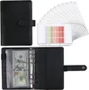 Notepads A6 Budget Binder Planer mit 12 Stück Bargeldumschläge farbenfrohe PU Leder Notebook PCS Pocketsnotepads