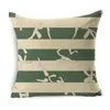 Tropical Green Plants Cushion Cover 45x45cm Abstract Face Linen Pillow Cover Home Sofa Plaid Stripe Wave Geometric Pillow Case L220816