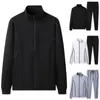 Men's Tracksuits Set Men's Set Color Block Jaqueta Menas Pants Zipper Stand Collar Rostete Rostete de Casado