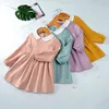 2022 Brand Girls Dress Dress Spring Autumn Dresses for Kids Dot Children Freshes Costumes de manga comprida