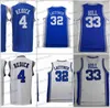 Maschile NCAA Blu 4 J.J. Maglia da basket da uomo cucita Christian Redick Laettner Grant Hill White College