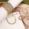 Bracelets musulmans à breloque en cristal bleu mauvais œil pour femmes bijoux de mode 7 Bracelet turc plaqué or jamais fané