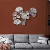 Decoratieve objecten Figurines Silver Ginkgo blad achtergrond muur hanger driedimensionale decoratie metalen sieradendecoratief