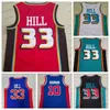 Mens Retro 33 Grant Hill Dennis Rodman Blue White Red Vintage 남자 농구 유니