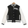 Letterman Varsity Jackets Mens Designer Baseball Uniform 22SS High Street Stand Collar Button Sportkläder för par älskare Löst kvinnlig