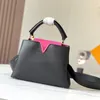 Borsa a mano Capucines Borse a tracolla da donna Taurillon Pelle Fondo in metallo Chiodo Tracolla rimovibile Fibbia magnetica Parti metalliche Borsa tote di alta qualità M59882