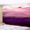 Alfombra de pared de estilo japonés Pintado abstracto Ballena Puesta de sol Bosque de montaña Hippie Mandala Tapiz Paisaje Colgante J220804