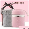 Geschirr-Sets im japanischen Stil Lunchbox Edelstahl Lunchbox Doppelschichtiger Aufbewahrungsbehälter Auslaufsicherer Bento-Koffer Senden Sie Fel Mxhome Dh9Of