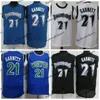 Mens Vintage 1995-96 Basketball Jerseys Kevin 21 Garnett Rookie Blue Black White Stitched