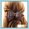 Haarzubeh￶r Europa Mode Baby Girls 5inch Barrettes Glitzer Pailletten Bowknot Clip Kinder S￼￟igkeiten Farbe Haarnadel Kinder Acc mxhome dhs60