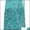 Arts And Crafts Natural Stones 6Mm 8Mm 10Mm Loose Turquoise Stone Beads String Diy Bracelet Accessories Wholesale Jewelry Sports2010 Dhysd