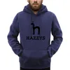 Hazzysレター印刷されたパーカーの男性ポストモダンゴシックスタイルスウェットシャツファッションカジュアルストリートウェアフリースポケット新しいフード付き男性