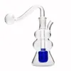 Style de gourde Mini brûleur à mazout en verre Pipe à eau Bong Bubbler Accessoire pour fumer avec bol en verre Embouchure en tube de silicone