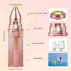 Bärbar 2 i 1 Electric Epilator Eyebrow Trimmer Female Body Facial Lipstick Form Hårborttagning Kvinnor smärtfri Razor Shaver1885264