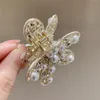 Flower Rhinestone Hair Claw Accessories Small Hair Claws Crab Clamps For Women Ponytail Clip