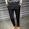 Men's Suits & Blazers Solid Men Business Trousers Suit Pantaloni Uomo Casual Black Navy Office Slim Fit CasualMen's