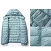 Kobiety Ultralight Thin Down Kurtka Spring Autumn Biała kaczka Kurtki z kapturem ciepłe zimowe płaszcz Parka Partable Owewear 220819