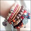 Beaded Strands Bohemian Necklace National Wind Armband Female MTI-Layer Stretch Rice Beads Jewelry Drop Delivery 2021 BR CARSHOP2006 DHI5X