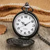 Pocket Watches Vintage Compass Pattern Printed Quartz Watch Black Fob Chain Pendant Clock Antique WatchesPocket